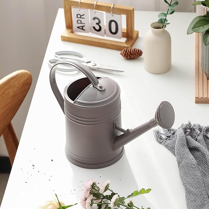 1/2 Gallon Plant Watering Can, Large Capacity Modern Plastic Long Spout Watering Can with Removable Sprinkler Head and Handle,Watering Can for Flower House Bonsai Plants Garden