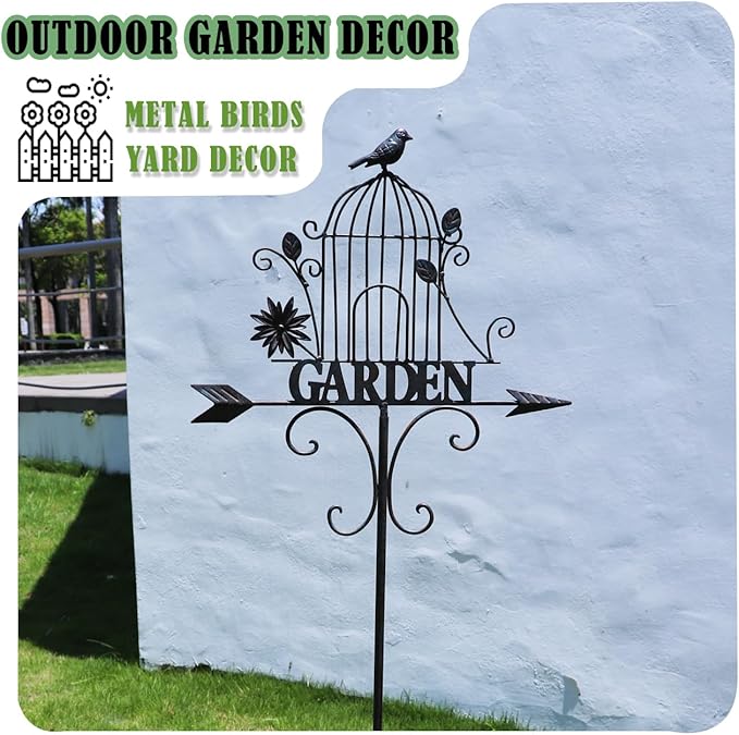 Decorative Garden Stakes，Metal Garden Sign for Outdoor Lawn Backyard Porch Pathway Decor