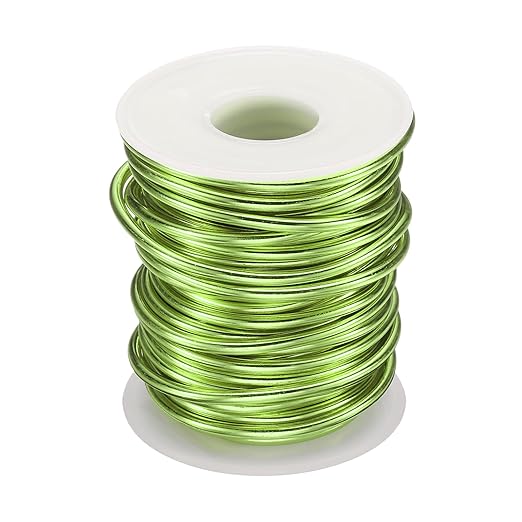 HARFINGTON Bonsai Wire Anodized Aluminum Training Wire Roll 3mm/9 Gauge 33ft Length Bendable Bonsai Tree Wire for Garden, Horticulture, Landscape, Planting, Grass Green
