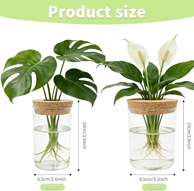 Glass Propagation Station for Plants Set of 4,Desktop Vases for Herb,Plant Cuttings,Planter Jars for Home,Propagation Flower Vases for Living Room,Bedroom,Home Office Decoration,Plant Lover Present