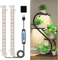 Wiaxulay 8 inch Grow Light Strip, 56 LEDs Full Spectrum Grow Lights for Indoor Plants, Under Cabinet Grow Lamp with Auto Timer 6/12/16 Hrs, 3 Lighting Mode, Ideal for Seedling, Plant Stand, 2 Bars