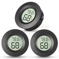 Atogou 3-Pack Mini Hygrometer & Thermometer, Indoor Outdoor Digital Humidity Meter Gauge Temperature, ℉/℃, for Home, Office, Reptile, Car, Greenhouse, Lab, Terrarium, Cellar.. A01 Black