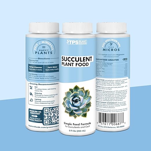Succulent Fertilizer – Liquid Plant Food for Compact Growth, Vibrant Color & Stronger Root Development, 8 oz