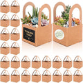60 Pcs Succulent Wrap Bags Bulk 2.75 Inch Mini Kraft Paper Succulent Wrap Bags with Handles & Thank You Stickers for Wedding Baby Shower Succulent Party Favors for Guests