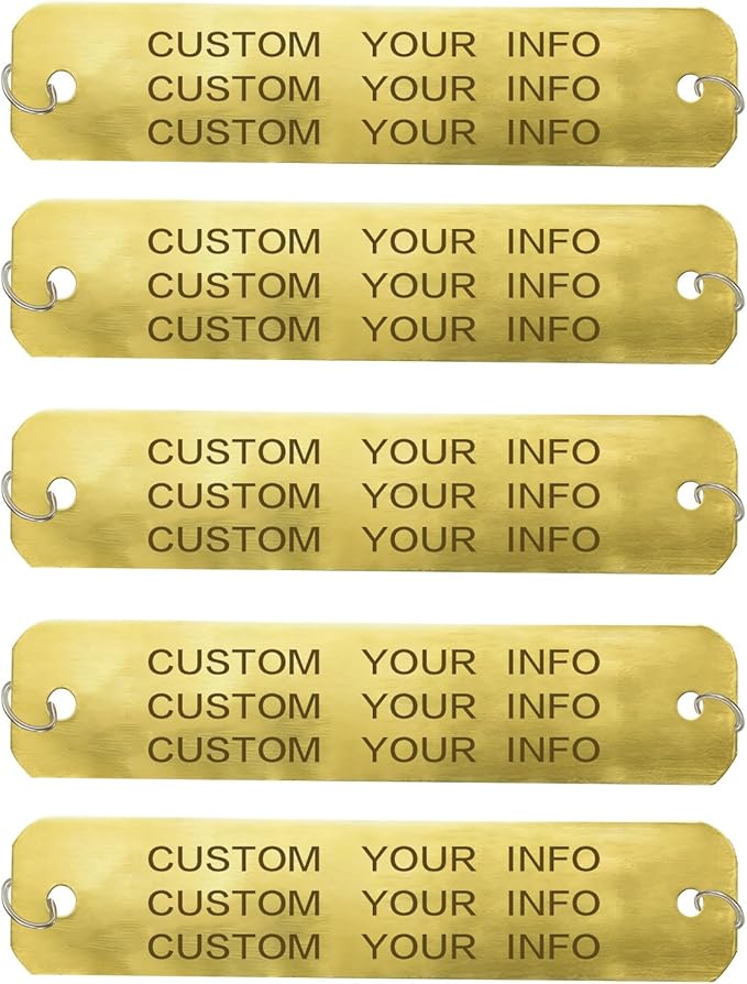 50 Pack Custom Brass Trap Tags – Personalized Laser Engraved Brass Trap Tags for Crab & Lobster Traps, Trapping Supplies, Garden Plant Labels, Equipment Marking