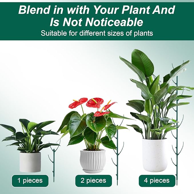 5 Pack Plant Pins for Indoor Plants Stackable Monstera Plant Support, Plant Stakes Climbing Plant Support Structures Plant Holder Stick Moss Pole for Support Tall Potted Plants Outdoor