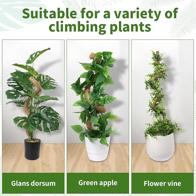 2 Pack 29'' Bendable Moss Pole Monstera Plant Support for Climbing Indoor Plants - Stakes for Potted Climbers (2)