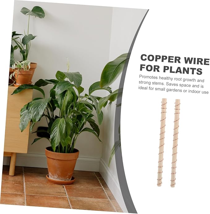 BESPORTBLE 4pcs Copper Wire Garden Antenna Stakes for Plant Support Copper Wire Coils with Winding Tool for Gardening for and Vines