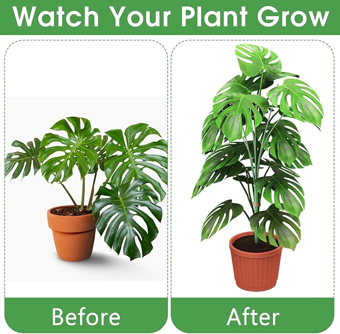 6 Pack 17'' Climbing Plant Support Stakes Moss Pole Monstera Plant Climbers Trellis Plants Stem Supports for Indoor Outdoor Climbing Potted Plants Flower Grow Upwards Green
