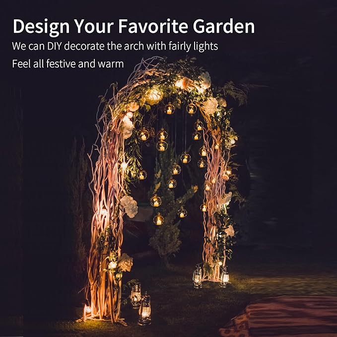 Thorise 8.3 Ft H x 4.6 Ft W Metal Pergola Arbor for Various Climbing Plant Wedding Garden Arch Bridal Party Decoration Wide Arbor