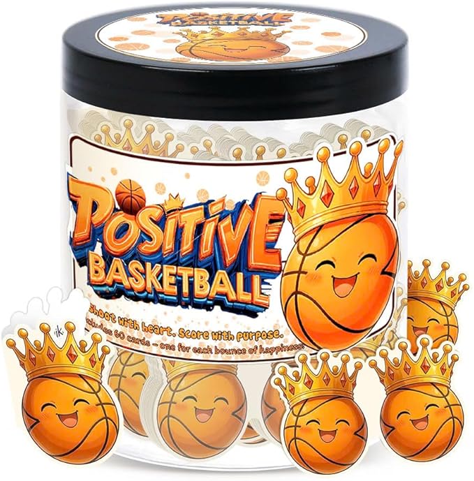Positive Basketball Jar With 60 Affirmation Cards, Emotional Support Basketball, Basketball Gift For Teen Boys Girls And Men, Coach, Christmas Gifts, Stocking Stuffers For Teen Boys