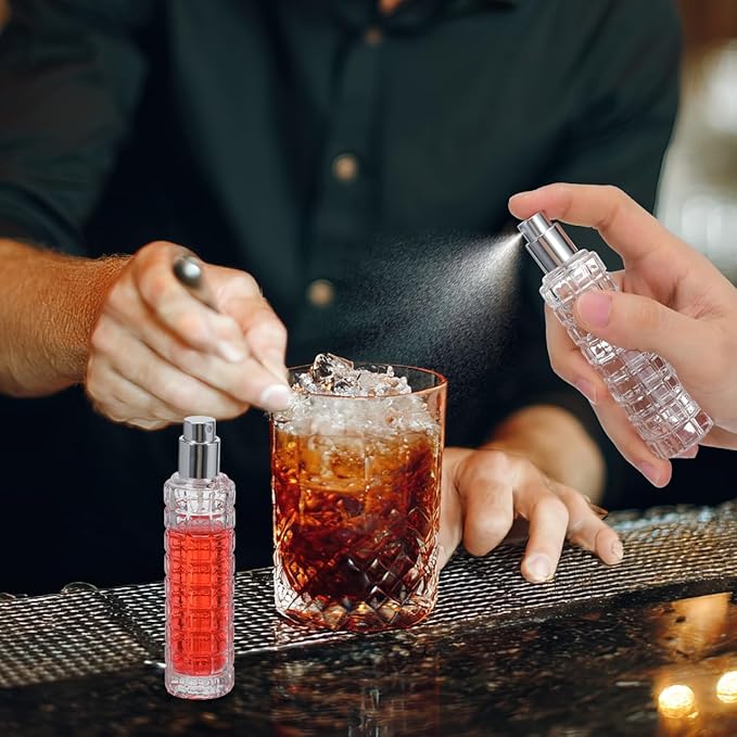 1Pc Cocktail Atomizer Sprayer 45ml Refillable Empty Bitters Spray Bottle Glass Martini Bar Bitter Perfume Mister for Bartending Travel and Home Use Resistant Airtight