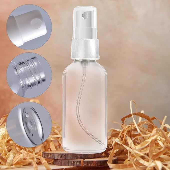 2-PACK 2 OZ Glass Spray Bottles-Use to Store for Essential Oils, Perfumes, Face Mist, Fragrances, Water
