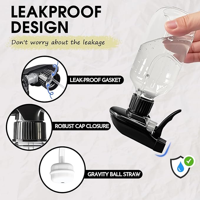 2 Packs Plastic Spray Bottles 360°Water Spray Bottle for Cleaning - 10 oz/300 ml Upside Down Spray Bottle Small Squirt Bottle with Adjustable Nozzle for Hair, Cooking, Plant, Pet (Brown + Green)