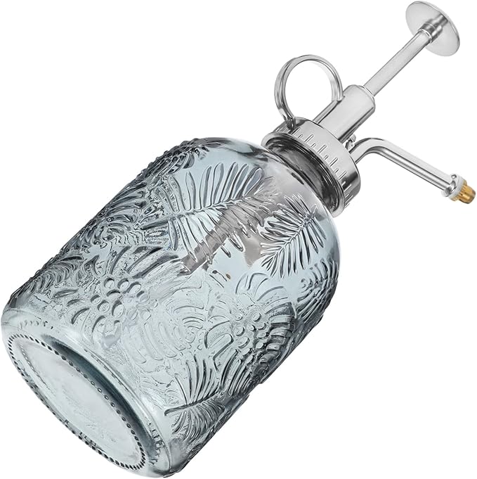 Yardwe 350ML Glass Plant Mister Spray Bottle Vintage Plant Spray Bottle Watering Bottle Small Watering Can (Silver)