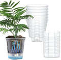 Wonderjune Self Watering Pots for Indoor Plants with Deep Reservoir and High Drainage Holes for Outdoor Plants and Flowers, Bare Root Planter(4.72'',Clear,6 Pcs)