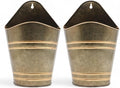 Hosley Set of 2 Zinc Finish Wall Planter with PVC Linner 6.25" L x 4" W x 10" H, Ideal Gift for Floral ArrangementsWedding Home Office Party DIY Indoor Outdoor Garden Patio