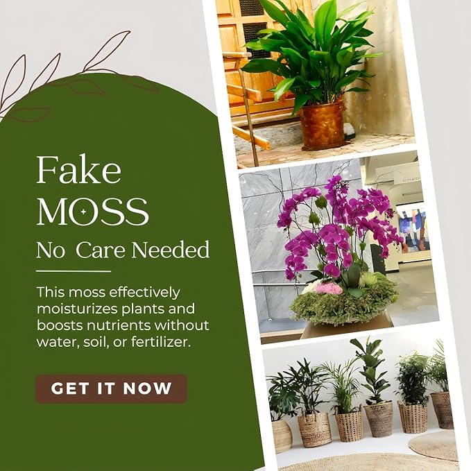 BYHER 4 OZ Fake Moss for Potted Plants, Artificial Green Moss for Crafts Faux Moss for Indoor Planters Fairy Garden Table Centerpieces Wedding Decoration (Fresh Green)