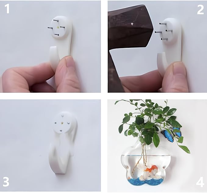 yarlung Set of 6 Wall Hanging Planter Terrarium, Clear Glass Plant Vase Wall Mount for Propagating Hydroponics Plant, Indoor Air Plants, Stylish 6 Shapes (Plants Not Included)