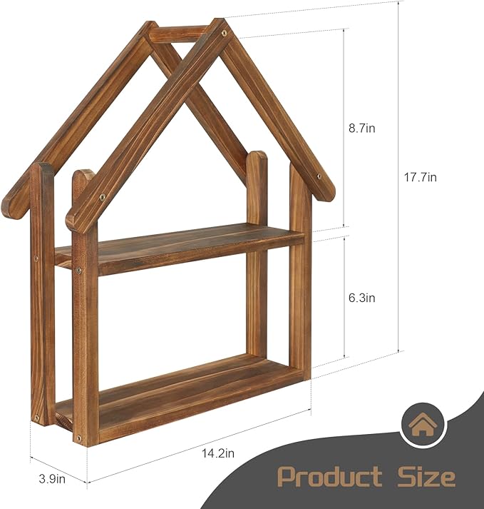 Jotsport 2 Tier Windowsill Plant Stand Small House Wood Plant Shelf Desktop Succulents Holder for Kitchen Living Room Office