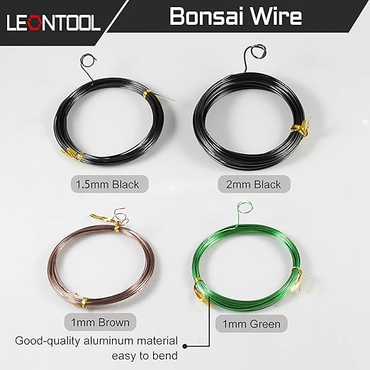 Bonsai Tree Wire Aluminum Bonsai Training Wire 1mm/ 1.5 mm/ 2mm Bonsai Wire Cutter Flower Pot Hole Mesh Pad Bonsai Wire for Bonsai Trees Bonsai Wire and Bonsai Tool Kit