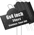 Landhoow 30 Pack Extra Large Metal Plant Labels 6" x 4" with 11'' Stake Stainless Steel Garden Markers Waterproof Memorial Plaques Weatherproof Plant Sign for Vegetable Herb Flower Greenhouse Outdoor