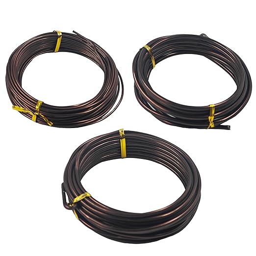 Bonsai Training Wire Kit 3 Sizes, 2.5mm/3.0mm/4.0mm Anodized Aluminum Bonsai Wire, Antique Bronze Aluminum Wire Set for Bonsai Trees Shaping and Training(100g Each Size)