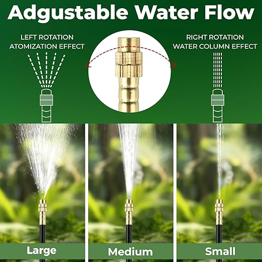 120FT Drip Irrigation System for Garden: Quick Connect PE Tubing Automatic Water Sprinkler Kit Adjustable Misting Part 1/4" Watering Hose for Outdoor Raised Bed Plants Flower Yard Greenhouse