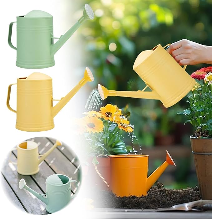 Watering Can for Plants,Garden Flower Watering Can with Long Spout and Adjustable Shower Head for Indoor Outdoor Plants,Durable Garden Supplies, Sprinkler Head Spout for Flowers Succulents (Yellow)