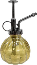 Glass Plant Mister – 6.25" Vintage-Style Spray Bottle for Indoor Plants, Succulents & Humidity-Loving Greens – Fine Mist Pump, Decorative Watering Mister for Home & Garden (Golden Amber)