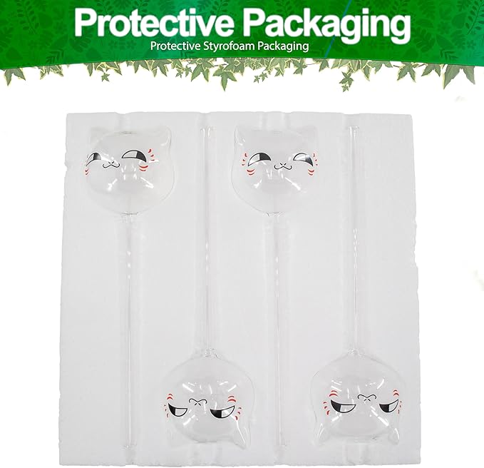Aqua Glass Plant Watering Globes Automatic Self Watering Plant Insert Spike Orbs - Indoor Outdoor Plant Drip Irrigation - For Flowers, Herbs, Houseplants (Cat Kitten Globes, 4, Units)