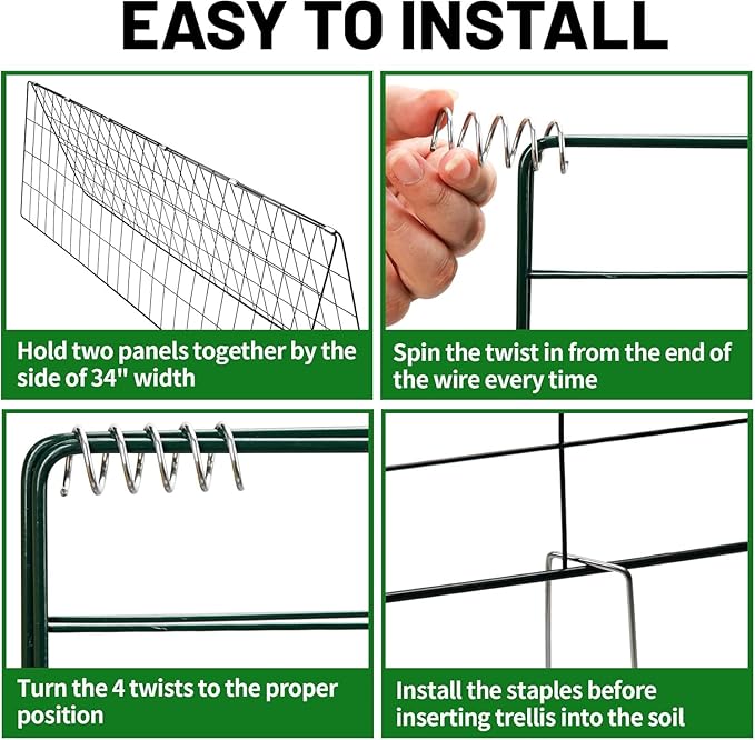 48" H x 34" L Cucumber Trellis for Garden A Frame, Garden Trellis for Climbing Plants Outdoor for Raised Bed(2 Packs)