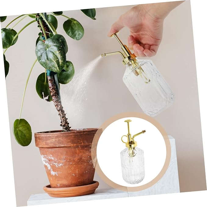 POPETPOP Glass Plant Mister Spray Bottle Continuously Mist Spray Retro Vintage Design for Plants