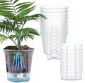 Wonderjune Self Watering Pots for Indoor Plants with Deep Reservoir and High Drainage Holes for Outdoor Plants and Flowers, Bare Root Planter(4.72'',Clear,9 Pcs)
