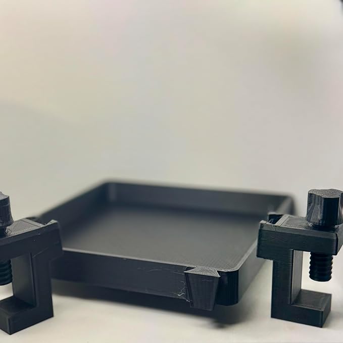 Windowsill Plant Shelf with Clamps, 6x6 Detachable Tray, Clamps fit 0.5 to 1.25 Inch Flat Non-Curved Ledges, 3D Printed Plastic, Perfect for Small Plants, Antennas, Radios, Pots