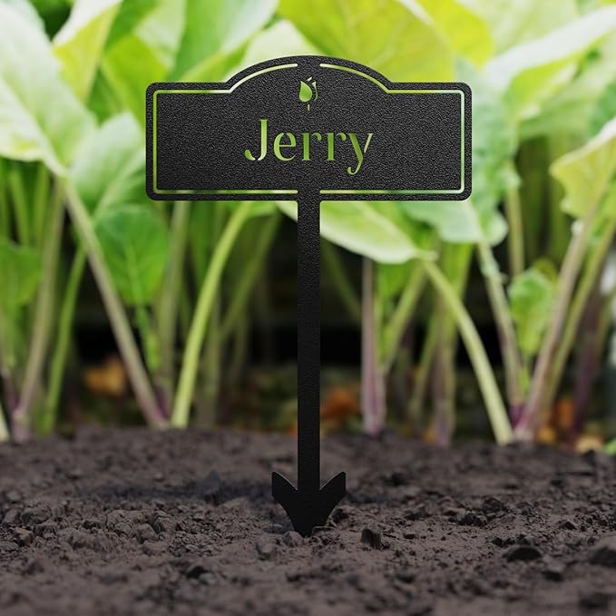 Herb Garden Markers Plant Labels, Customized Metal Gardens Plant Markers for Vegetables, Garden Tags Plant Name Stakes (2 PCS)