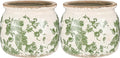 2 Pcs Vintage Planter Ceramic Plants Pot with Drainage Ice Crack Scroll Flower Vase Pot for Indoor Outdoor Plants Home Kitchen Decor Gifts (Vintage Floral,5.9")