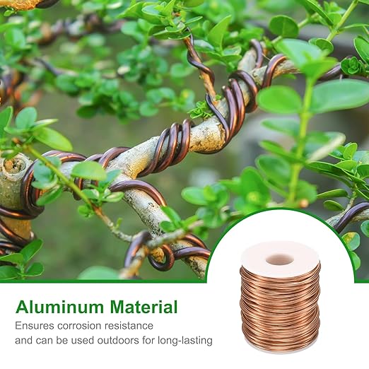 HARFINGTON Bonsai Wire Anodized Aluminum Training Roll 2.5mm/10 Gauge 66ft Length Bendable Bonsai Tree Wire for Garden, Horticulture, Landscape, Planting, Rose Gold