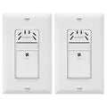 TOPGREENER Humidity Sensor and Fan Control Switch, Ventilation Fan Humidity Sensor Switch, Neutral Wire Required, TDHS5, 2-Pack (Wall Plate Included)