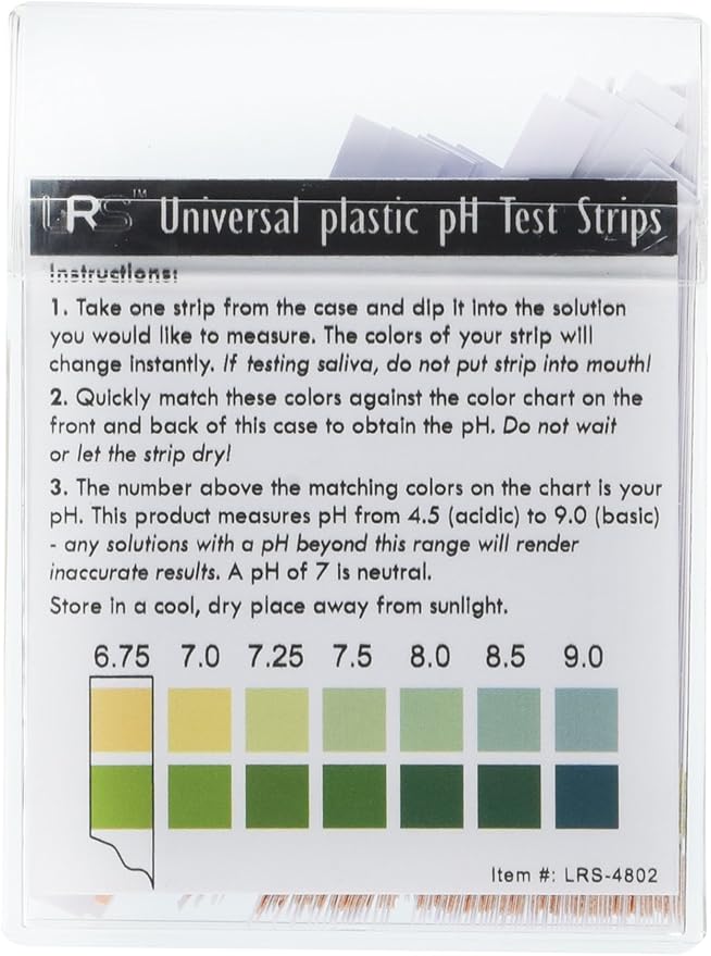 Plastic pH Test Strips, Universal Application (pH 4.5-9.0), 100 Strips | for Urine, Saliva, Aquariums, etc.