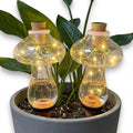 11oz Plant Self Watering Globes Top Fill, LED Night Light Mushroom Plastic Water Bulbs, Automatic Plant Waterer for Indoor Outdoor Houseplants, Slow Release Planter Insert, 2 Pack