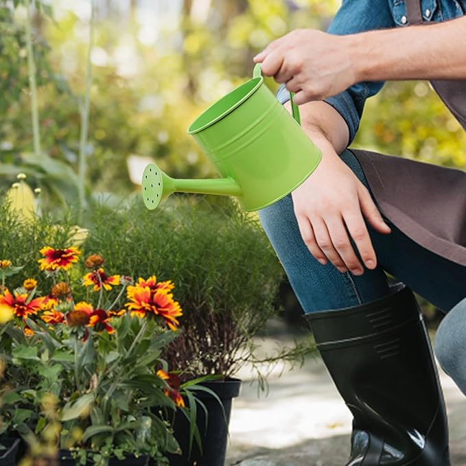 1.6L Watering Can for Indoor Outdoor Plants, Modern Small Watering Cans, Metal Flower Watering Can, Long Spout Watering Can-Colorful Plant Waterer for Indoor Bonsai Plants Garden Flowers (Green)
