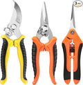 EWPJDK 3 Pack Garden Pruning Shears, Stainless Steel Shears, Gardening Shears, Scissors, Garden Clippers, Pruning Snips, Pruning Shears for Gardening Tools