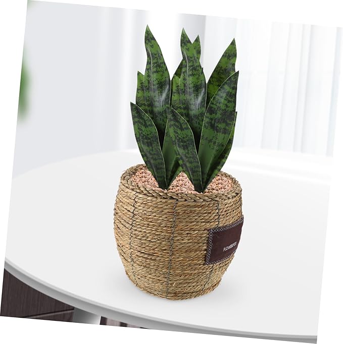Levemolo Handwoven Rattan Planter Basket for Indoor Outdoor Plants, Large Straw Wicker Flower Pot with Natural Seagrass Weave, Decorative Plant Holder for Home Garden Balcony
