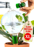 16 Oz Plant Watering Globes for Indoor Plants with Terracotta Self Watering Planter Insert - Hand-Blown XL Glass Globes - Automatic Indoor Planter Waterer, Gift Idea for Gardeners [1, Clear]