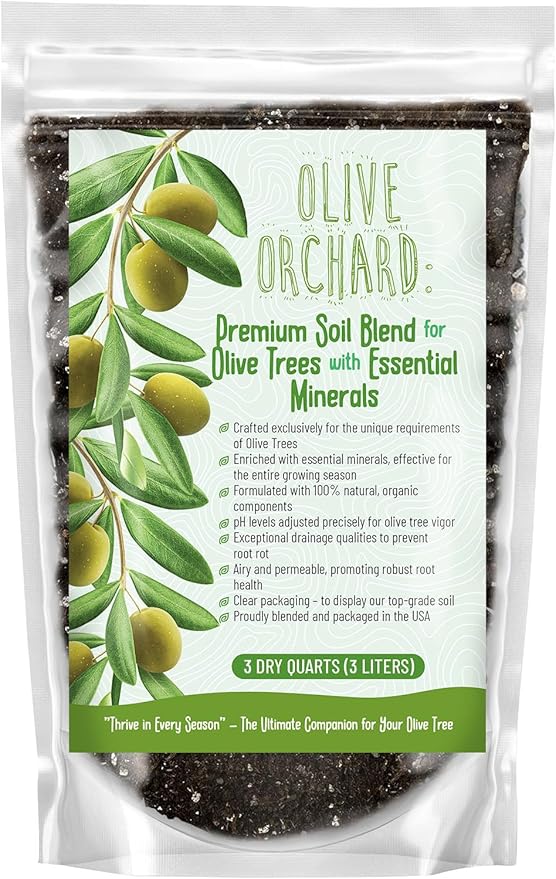 GARDENWISE Organic Olive Tree Potting Mix – Fast-Draining, Nutrient-Rich Soil for Indoor & Outdoor Olive Trees – Mediterranean Plant Care – Long-Lasting Formula (3 QUARTS)