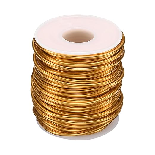 HARFINGTON Bonsai Wire Anodized Aluminum Training Wire Roll 2.5mm/10 Gauge 66ft Length Bendable Bonsai Tree Wire for Garden, Horticulture, Landscape, Planting, Golden