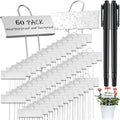 Maitys 62 Pcs Metal Plant Labels Garden Markers Outdoor Weatherproof 10.6 Inch Stainless Steel Nursery Tags Reusable Bulk with Pens for Flower Fruit Vegetable Seedling (Silver Label with Black Ink)