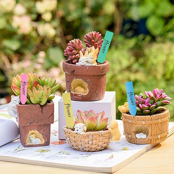 Plant Markers Garden Labels 360 Pcs Plastic Plant Labels Name Tags with Permanent Marking Pen for Seedlings Outdoor Nursery Garden Identification Stakes Tags Pot Marker 6 Colors
