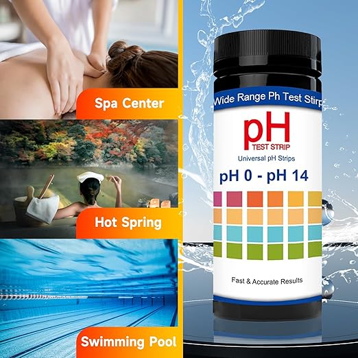 200pcs pH Test Strips, Universal pH 0-14, Testing pH for Urine Saliva Drinking Water Labs Aquariums Gyms Pools… (200)